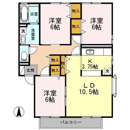 平田駅 徒歩23分 1階の物件間取画像